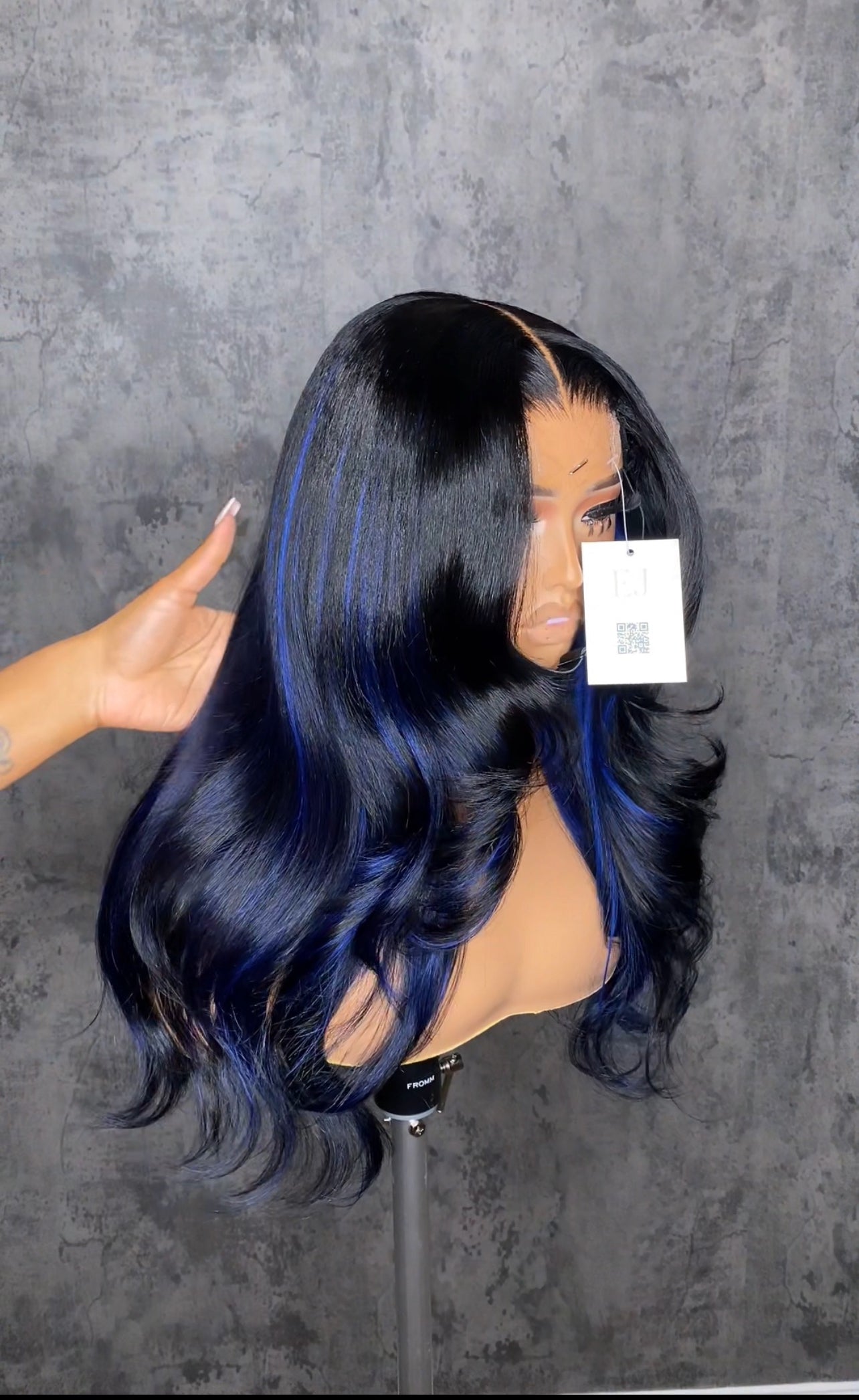 Raw Hair Blue x Midnight Wig