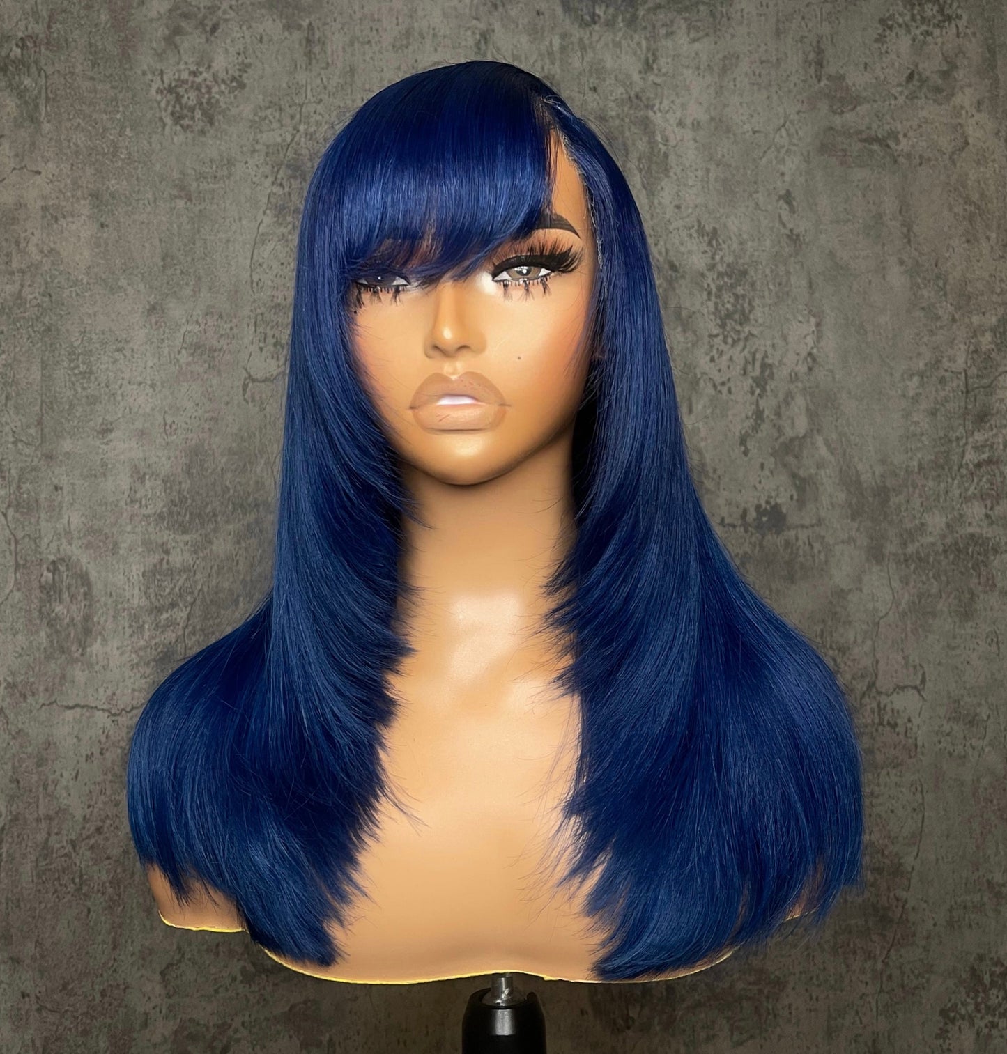 Blue Swoop Side Part