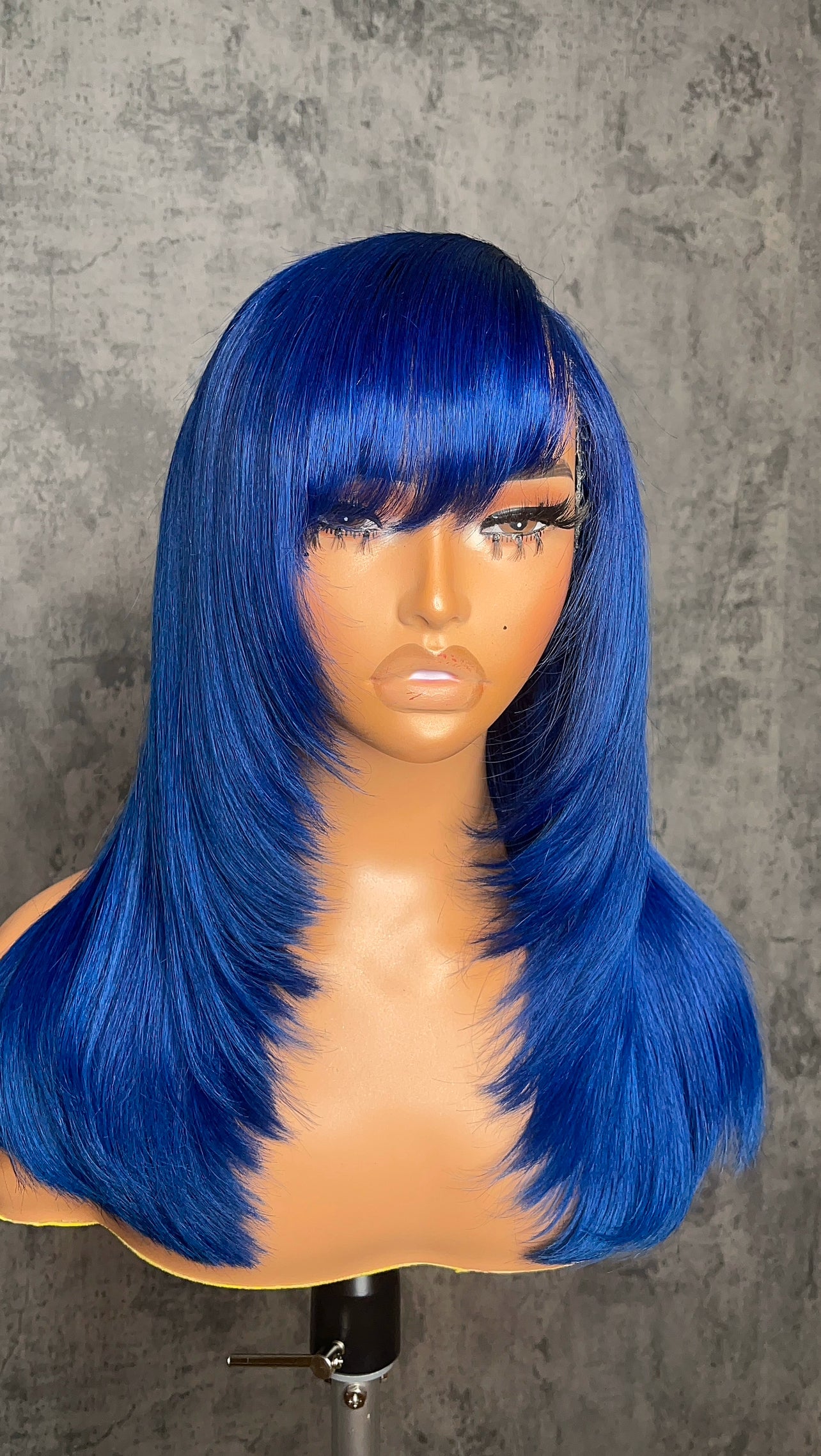 Blue Swoop Side Part