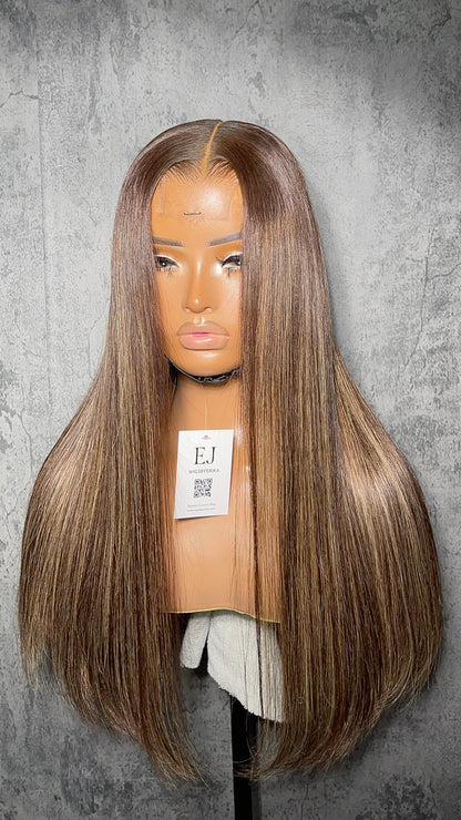 Brown & Blonde Highlights Wig