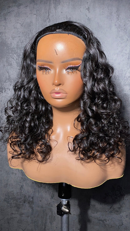 Indian Curly Half/Flip-Over Wig