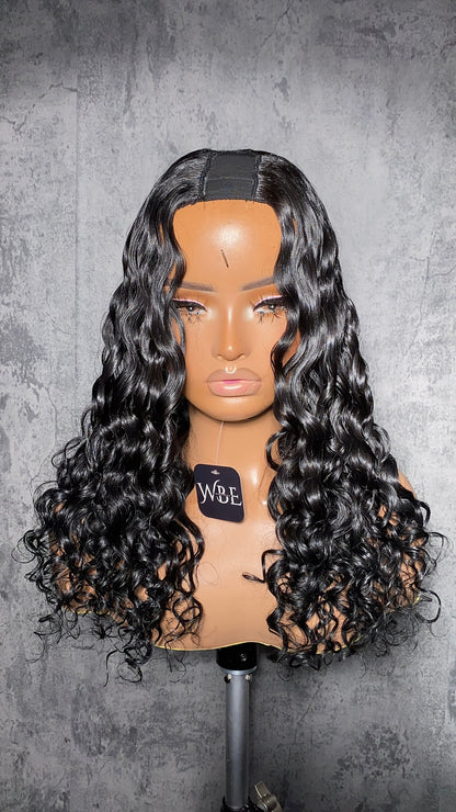 Raw Indian Natural Curly Upart Wig