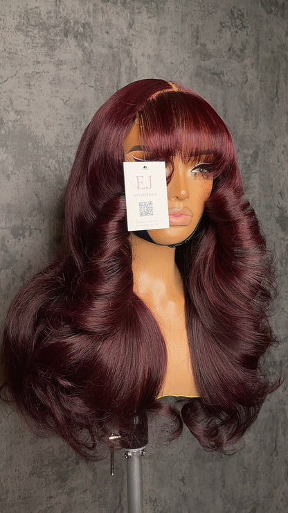 Burgundy Wispy Bangs