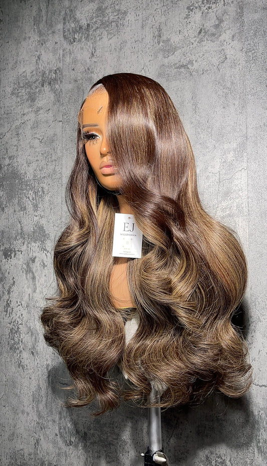 Brown & Blonde Highlights Wig