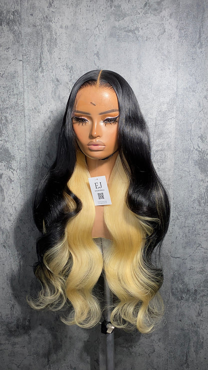 Peekaboo Blonde w/ Jet Black Wig