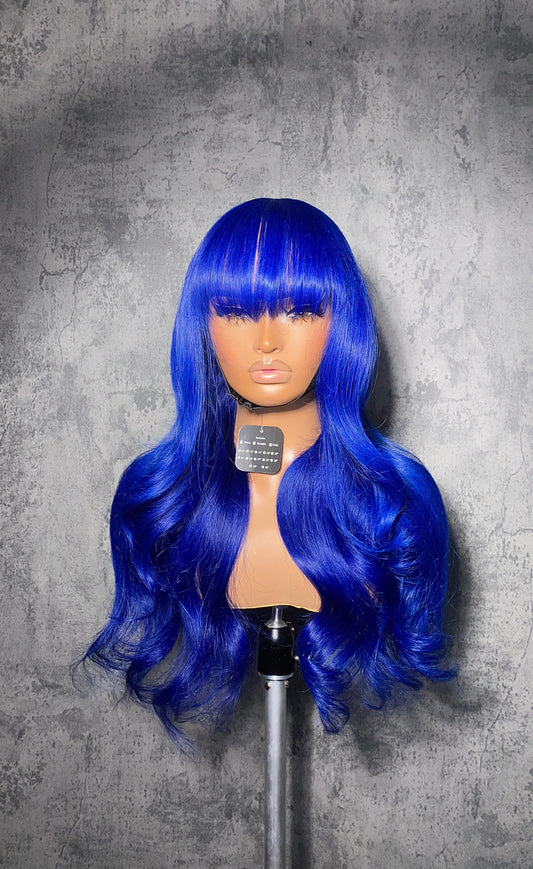 Shades of Blue Wig w/ Bangs