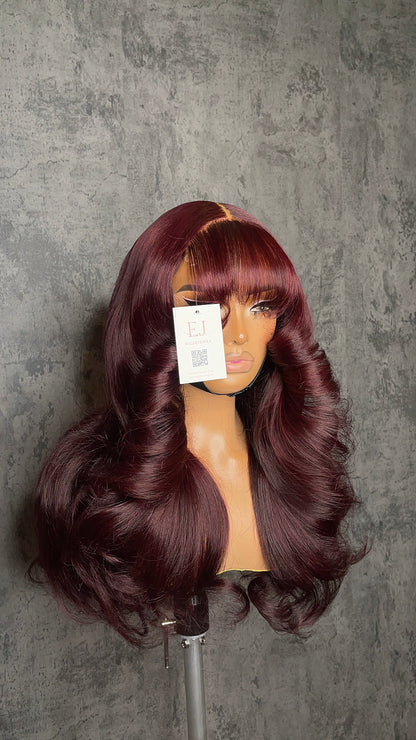 Burgundy Wispy Bangs