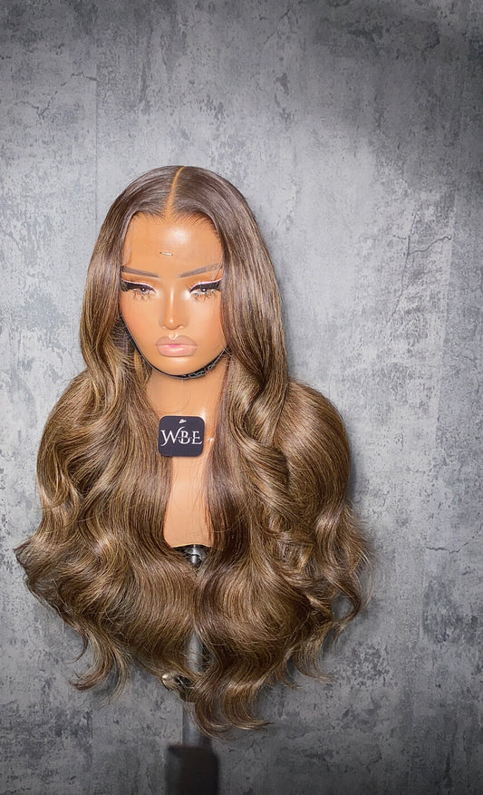 Ash Brown & Blonde Highlights Wig