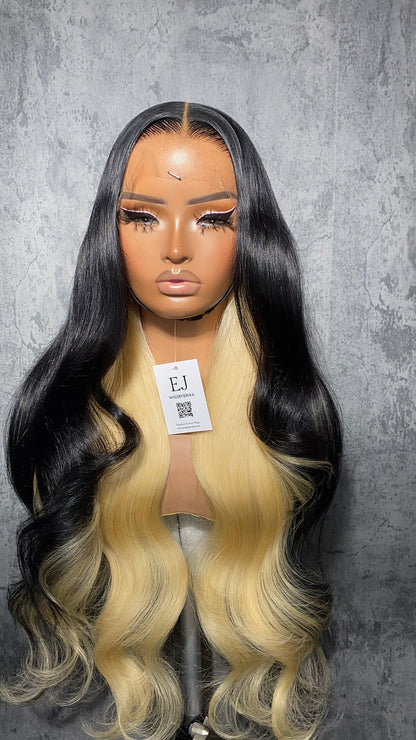 Peekaboo Blonde w/ Jet Black Wig