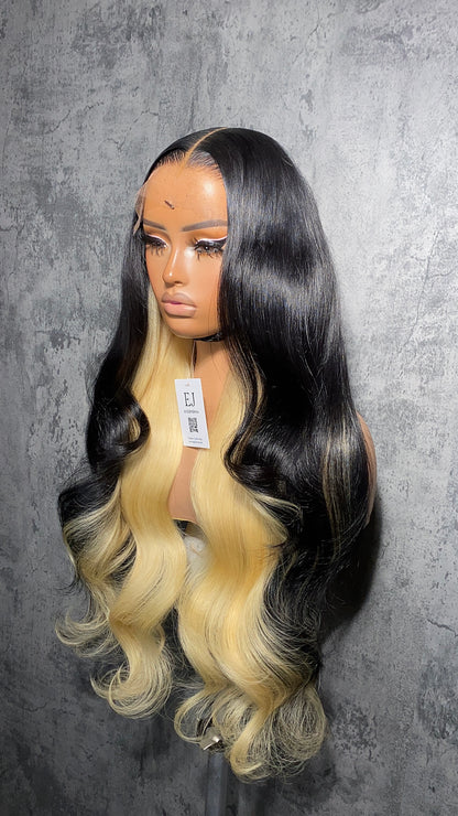 Peekaboo Blonde w/ Jet Black Wig