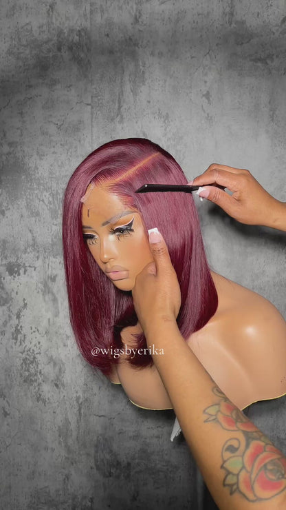 Burgundy Bob Wig
