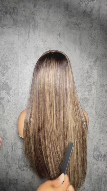 Brown & Blonde Highlights Wig