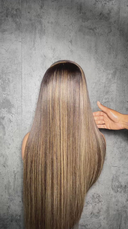 Brown & Blonde Highlights Wig